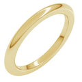 14K Yellow Gold 2 mm Heavyweight Comfort-Fit Half Round Band Size 6.5