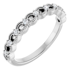 14K White Gold 1/8 CTW Natural Diamond Anniversary Band