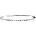 14K White Gold 1 CTW Natural Diamond 7" Bangle Bracelet