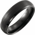 Black PVD Tungsten 6 mm Beveled-Edge Comfort-Fit Band Size 14