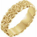 14K Yellow Gold 6 mm Celtic-Inspired Band Size 7