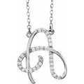 14K White Gold 1/10 CTW Natural Diamond Initial A 16" Necklace