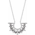 Sterling Silver 1/8 CTW Natural Diamond Fan 16" Necklace
