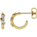 14K Yellow Gold 1/6 CTW Natural Diamond Huggie Earrings