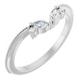 14K White Gold 1/8 CTW Lab-Grown Diamond Contour Band