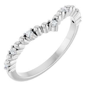14K White Gold 1/10 CTW Diamond Contour Band