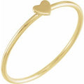 14K Yellow Gold Stackable Heart Ring Size 7