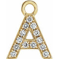 14K Yellow Gold Petite Pavé® .05 CTW Natural Diamond Initial A Dangle