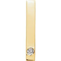 14K Yellow Gold .06 CT Natural Diamond Family Engravable Bar Pendant