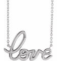 14K White Gold Love 18" Necklace