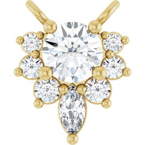 14K Yellow Gold 1/4 CTW Natural Diamond Necklace Center