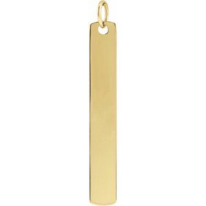 14K Yellow Gold Rectangle Bar Pendant