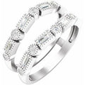 14K White Gold 1/2 CTW Natural Diamond Ring Guard