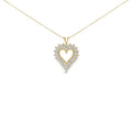 14K Yellow Gold-Plated Silver 3 Cttw Diamond Heart Pendant Necklace