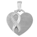 .925 Sterling Silver 1/10 Cttw Classic Diamond Heart Pendant Necklace