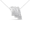 14K White Gold 1 1/2 Cttw Invisible Set Princess and Channel Set Baguette-cut Diamond Triple Curve Pendant Necklace (G-H