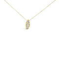 14k Yellow Gold 1 1/3 Cttw Princess and Baguette-cut Diamond Double Curved Pendant Necklace (H-I Color ,VS1-VS2 Clarity) - NO