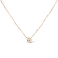 10K Rose Gold 3/10 Carat Round Brilliant-Cut Diamond Modern Bezel-Set Solitaire 16"-18" Pendant Necklace (H-I Color, SI2-I1
