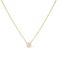 10K Yellow Gold 1/2 Carat Round Brilliant-Cut Diamond Modern Bezel-Set Solitaire 16"-18" Pendant Necklace (H-I Color, SI2-I1