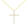 10K Yellow Gold 3.00 cttw Round-Cut Diamond Cross 18" Pendant Necklace (J-K Color, I1-I2 Clarity)