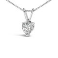 14K White Gold 3-Prong Set Heart Shaped Solitaire Lab Grown Diamond 18" Pendant Necklace (F-G Color, VS2-SI1 Clarity)