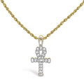 Men's 10K Yellow Gold 1.00 Cttw Ankh Cross Pendant