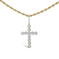 10K Yellow Gold 5/8 Cttw Miracle Set Round Diamond Circle Link Cross Pendant Necklace for Men (H-I Color, SI1-SI2 Clarity)