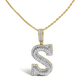 Men's 10K Yellow Gold 1 5/8 Cttw Letter S Initial Pendant Necklace