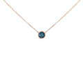 14K Rose Gold 2.0 Cttw Bezel Set Blue Diamond Solitaire Pendant Necklace - 18" Inches