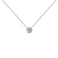 14K Yellow Gold Plated Sterling Silver 3/8 Cttw Diamond Cluster Pendant Necklace