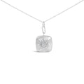 Sterling Silver 1/2 Cttw Diamond Sunburst Medallion Pendant Necklace Cable Chain