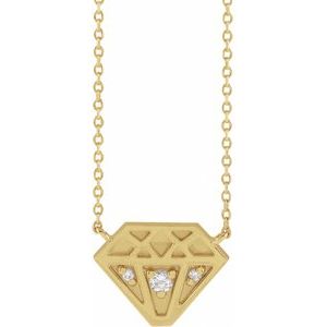 14K Yellow Gold .07 CTW Natural Diamond 18" Necklace