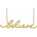 14K Yellow Gold Believe 18" Necklace