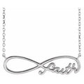 Sterling Silver Infinity-Inspired Faith 18" Necklace