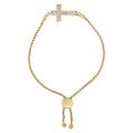 Gold Vermeil Diamond Accent Cross Lariat Bolo Bracelet