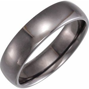 Tantalum 6 mm Comfort-Fit Half Round Band Size 14