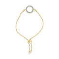 Gold Vermeil Diamond Accent Circle Lariat Bolo Bracelet