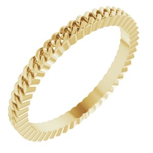 14K Yellow Gold 2 mm Chain Link Band Size 7