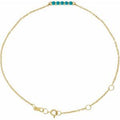 14K Yellow Gold Natural Turquoise Bar 6 1/2-7 1/2" Bracelet