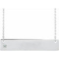 Sterling Silver .03 CTW Natural Diamond Engravable Bar 16-18" Necklace