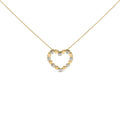 Gold Vermeil Diamond Accent Puffed Heart Pendant Necklace