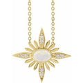 14K Yellow Gold Natural Ethiopian Opal & .08 CTW Natural Diamond 16-18" Necklace