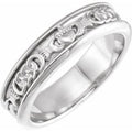 14K White Gold 5.5 mm Claddagh Comfort-Fit Flat Band Size 6