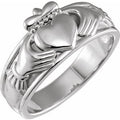 Sterling Silver 11 mm Claddagh Flat Band