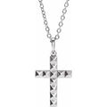 Sterling Silver Pyramid Cross 20" Necklace