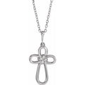 Sterling Silver Knotted Cross 16-18" Necklace