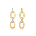Gold Vermeil Diamond Accent Bold Oval Link Earring
