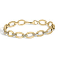 Gold Vermeil 1/10 Cttw Diamond Bold Oval Link Bracelet
