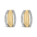 Gold Vermeil 1/10 Cttw Diamond Bold Half Hoop Earring