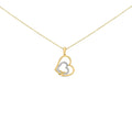 Gold Vermeil Intertwined Open-Heart Diamond Pendant Necklace
